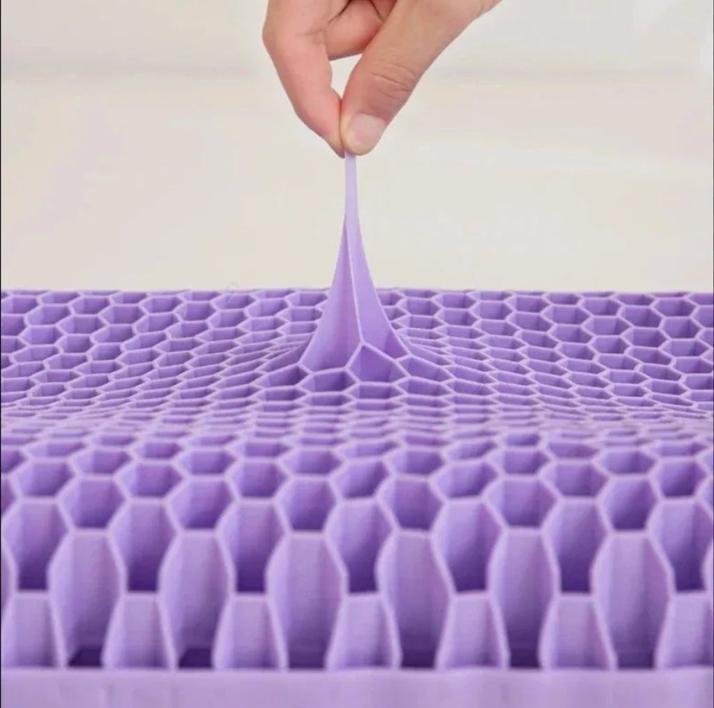 Purple grid pillow
