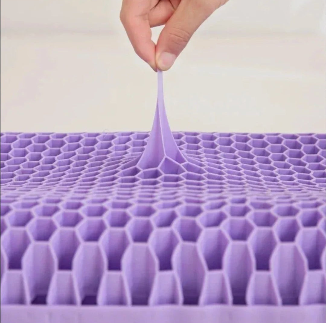 Purple grid pillow