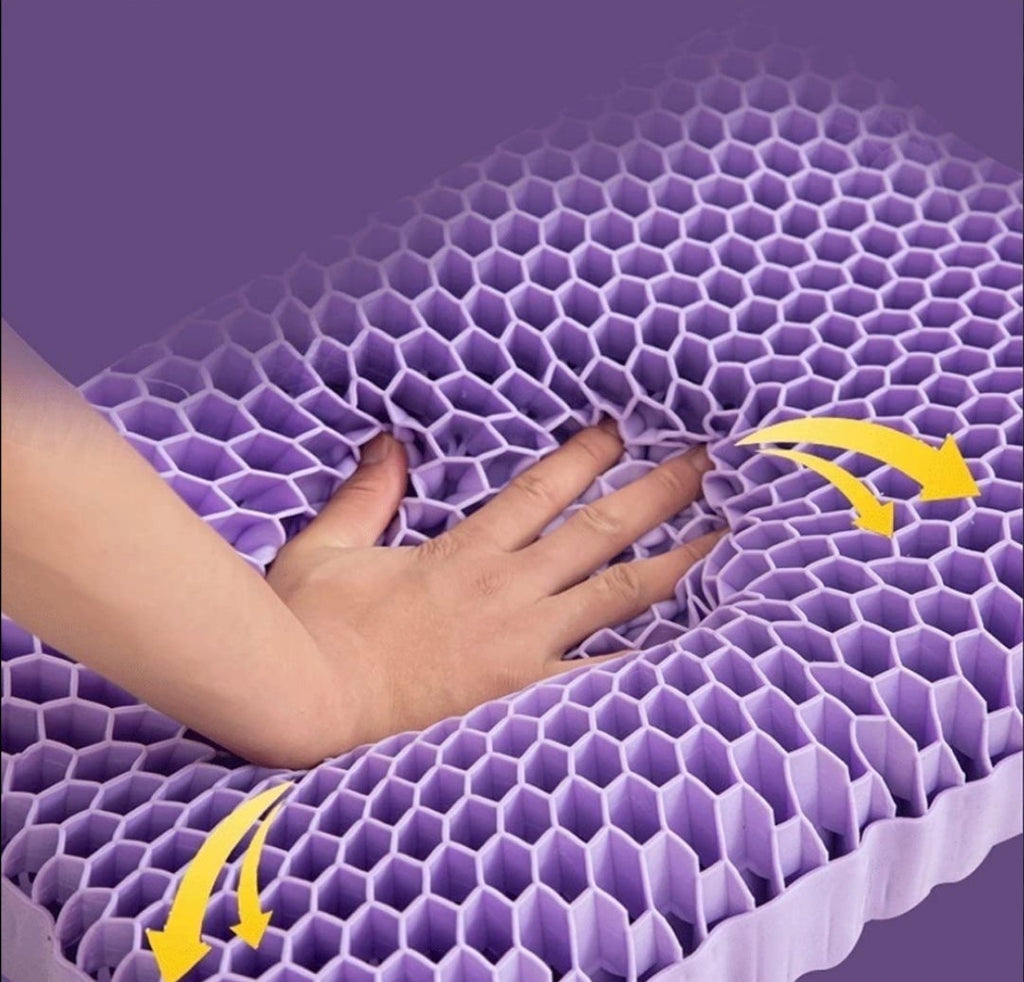 Purple grid pillow